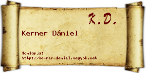 Kerner Dániel névjegykártya